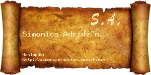 Simonics Adrián névjegykártya