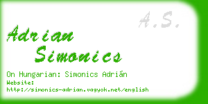 adrian simonics business card