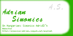 adrian simonics business card